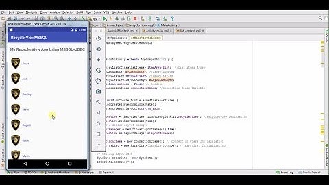 Dynamic RecyclerView with MSSQL Server using JDBC - Android