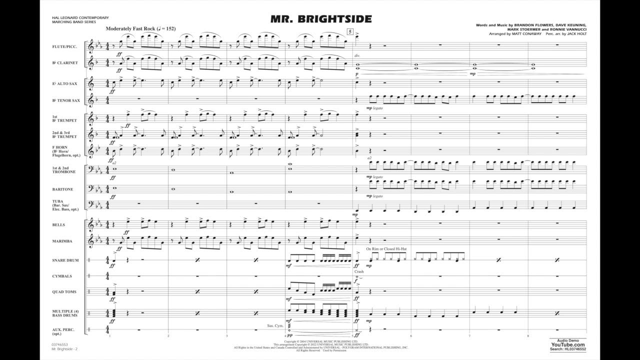 Mr. Brightside arranged by Matt Conaway