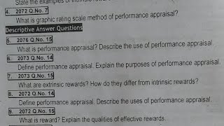 BBS 2nd Year OB HRM Unit 11 | HRM Old is Gold Solution | Performance Appraisal and It's Uses
