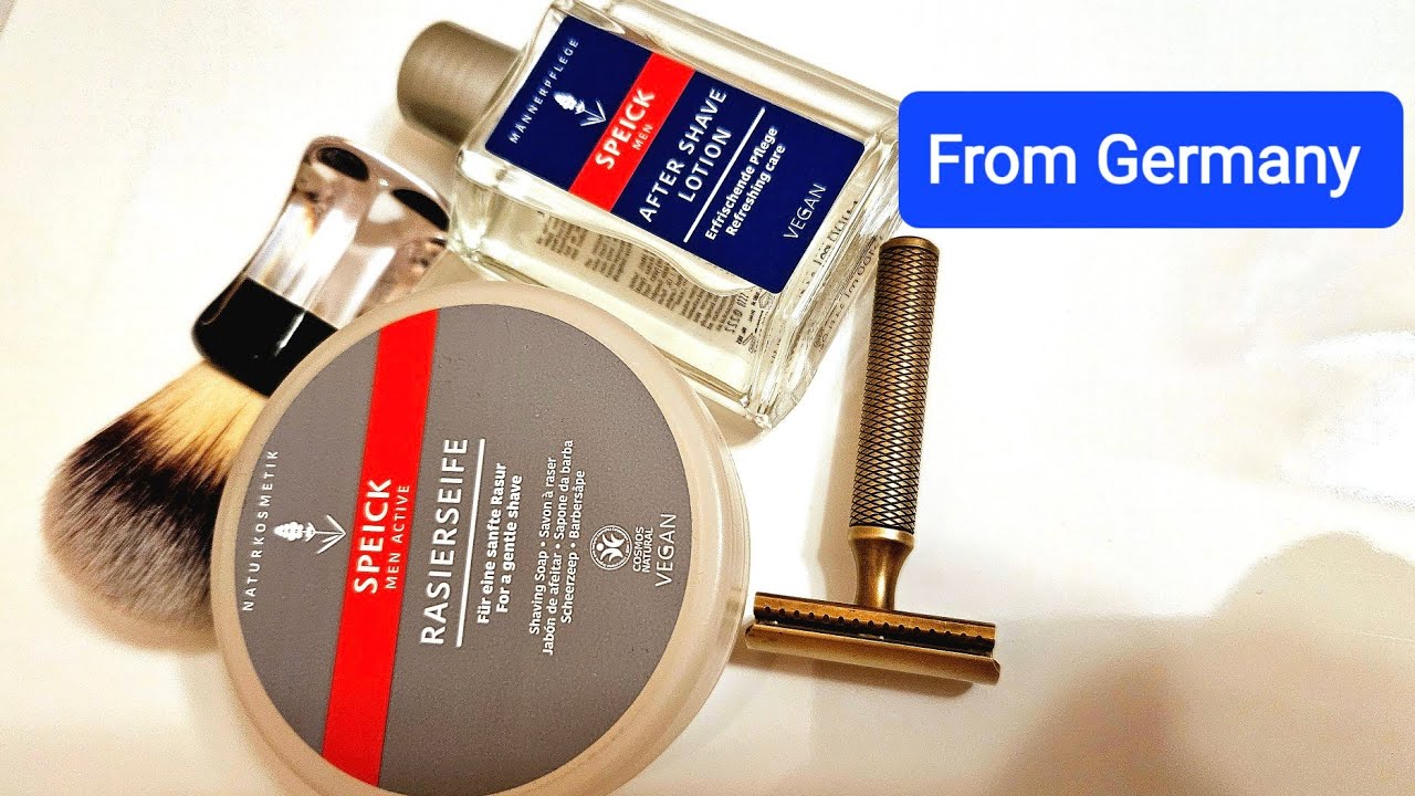 ⁣Karve Christopher Bradley plate D. Speick Shaving Soap & Splash. Yaqi Robin Brush.