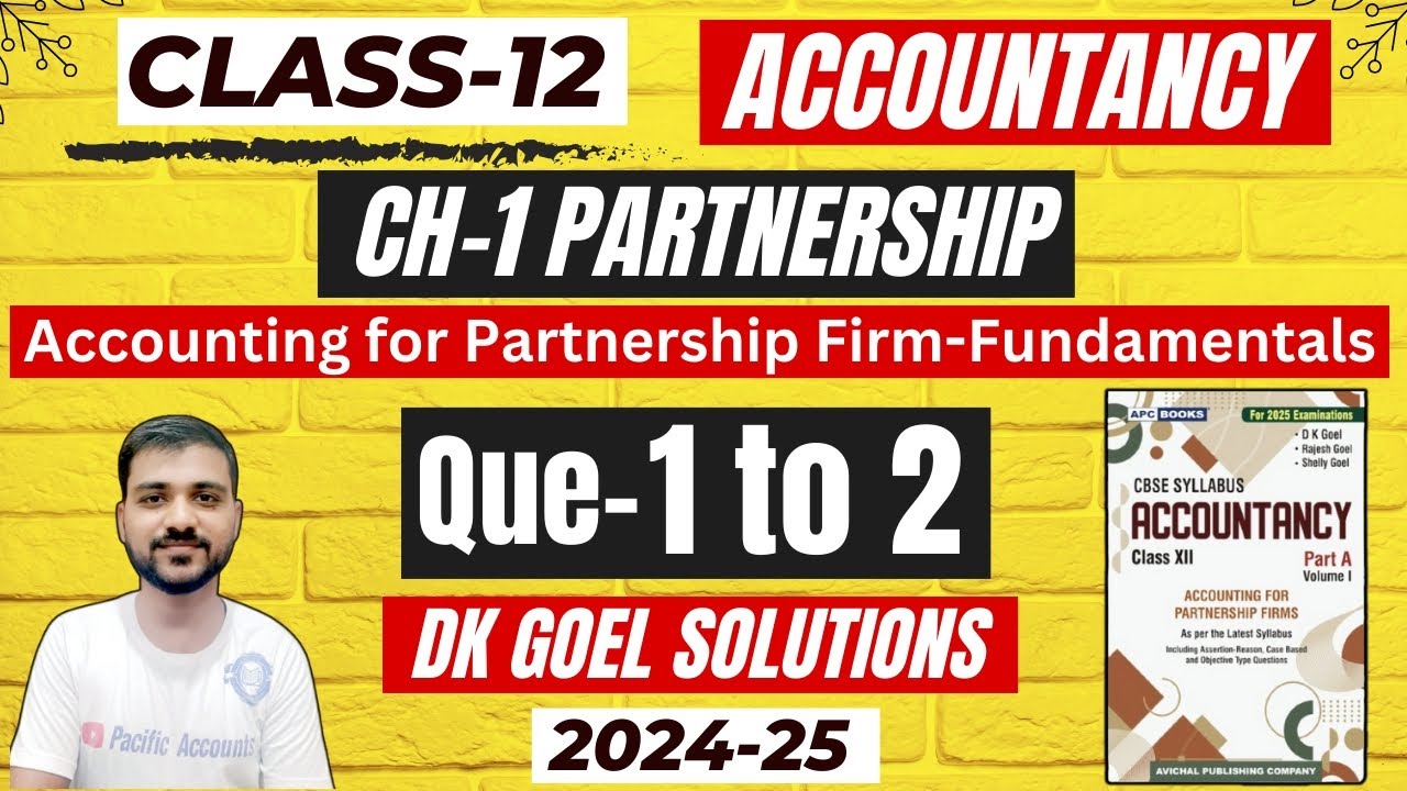 Q1 Q2 CH1 ACCOUNTING FOR PARTNERSHIP FIRM FUNDAMENTALS CLASS