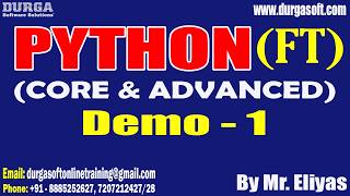 PYTHON (Fast Track) tutorials || Demo - 1 || by Mr. Eliyas On 10-02-2026 @10AM (IST)