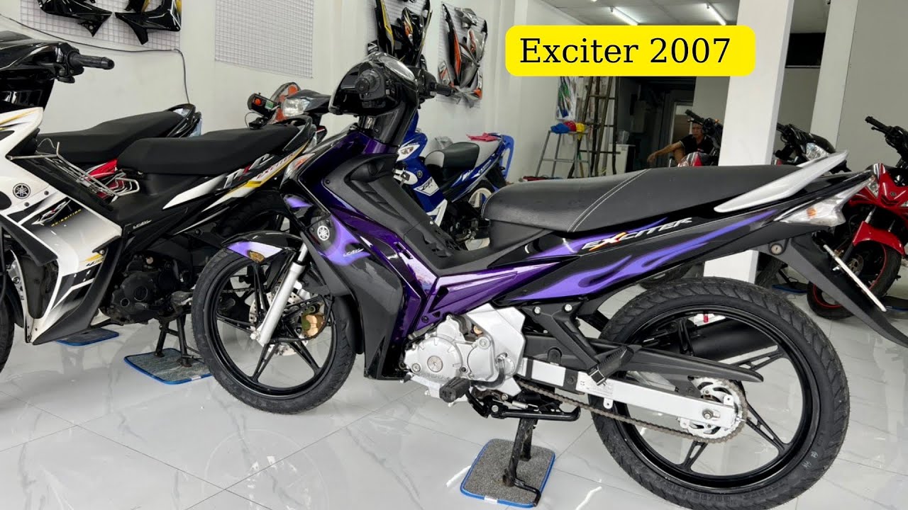 Tem Rời Dán Xe Exciter 2006 Mẫu Lửa Zin Bạc Đen Cực Chất Tem Camay Ánh