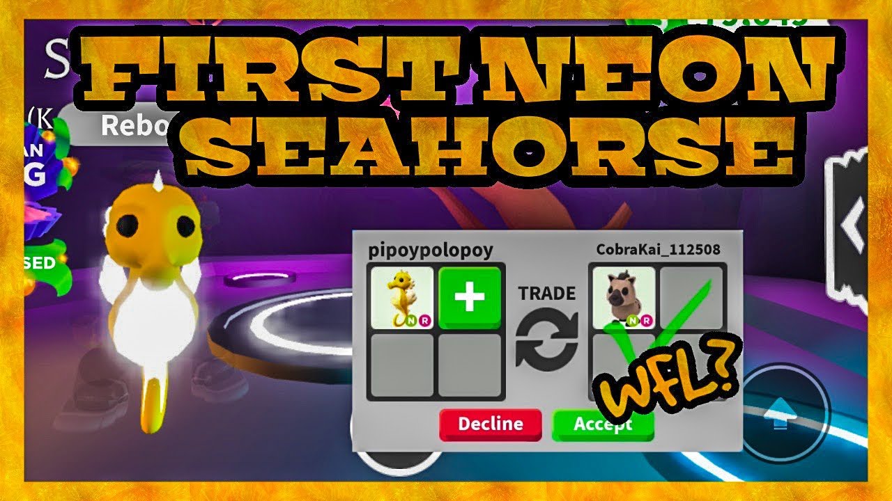 What People Trade For NEON SEAHORSE in Adopt me Rich Server / Ocean Pet