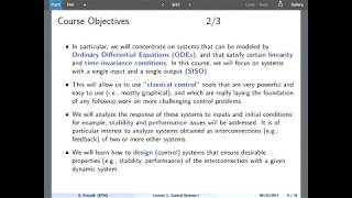 Lecture 1 - Control Systems(ETH Zurich, Autumn 2017)