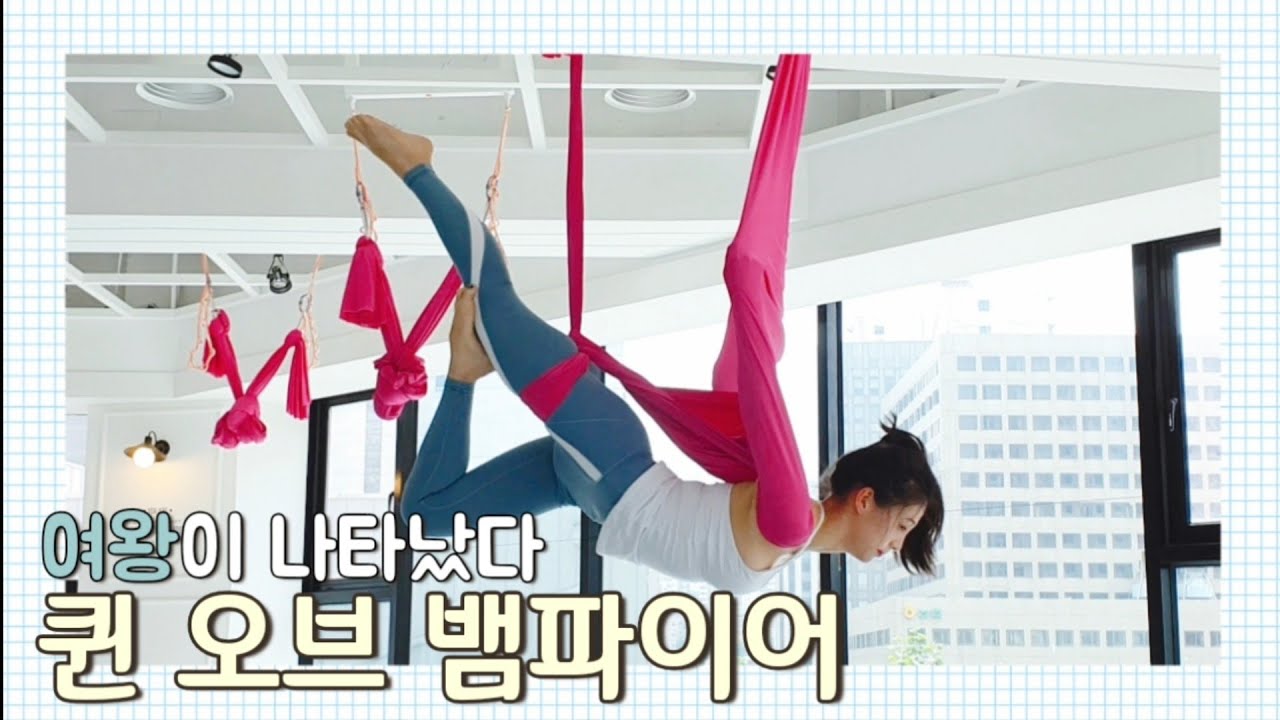 쉬운 드롭과 함께하는 '퀸뱀파이어' #aerialyoga  #플라잉요가 #요가돼지