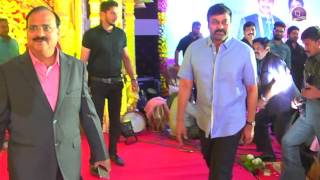 Megastar chiranjeevi attends Angel movie producer Bhuvan Sagar Marriage reception