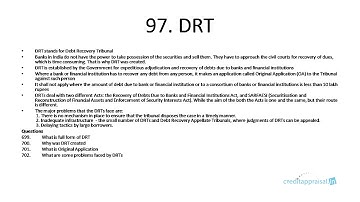 97. DRT (Debt Recovery Tribunal)