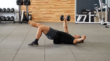 Single Arm Single Leg Glute Bridge DB Floor Press