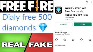 Quizz Gamer app real or fake | free diamonds | free elite pass | Garena free fire | Tech Lover DK screenshot 4