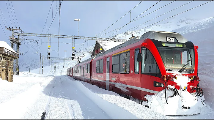 4K Cab ride St. Moritz - Tirano, fresh snow, stron...
