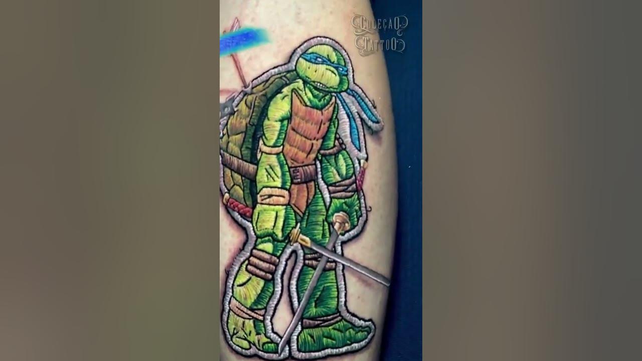 Tatuagem Bordada das Tartarugas Ninja by : @dudalozanotattoo