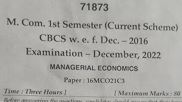 2023, MDU, M.com, 1st sem | Managerial economics- Question paper