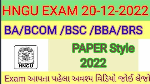 Hngu Sem - 3 paper style 20-12 2022 exam - ba / Bcom / brs /BCA/  - Hngu exam 2022