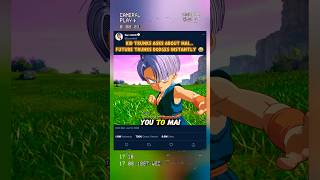Kid Trunks asks about Mai… Future Trunks dodges instantly 😂 #sparkingzero #crashout #knockout