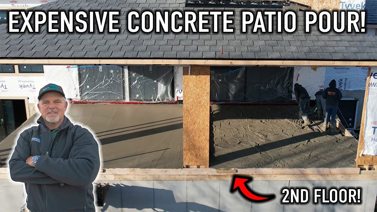 Pouring a MASSIVE Solid Concrete Patio! (Very Difficult) YouTube