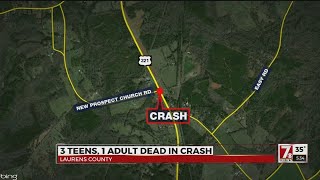 3 teens, 1 adult killed in crash