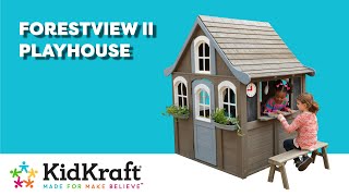 Forestview II Wooden Playhouse | KidKraft Wooden Outdoor Playhouses