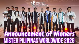 Mister Pilipinas Worldwide 2026 Announcement of Winners