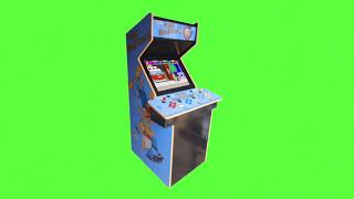 THE SIMPSONS ARCADE CABINET WITH GAMEPLAY GREEN SCREEN (CHROMA KEY)