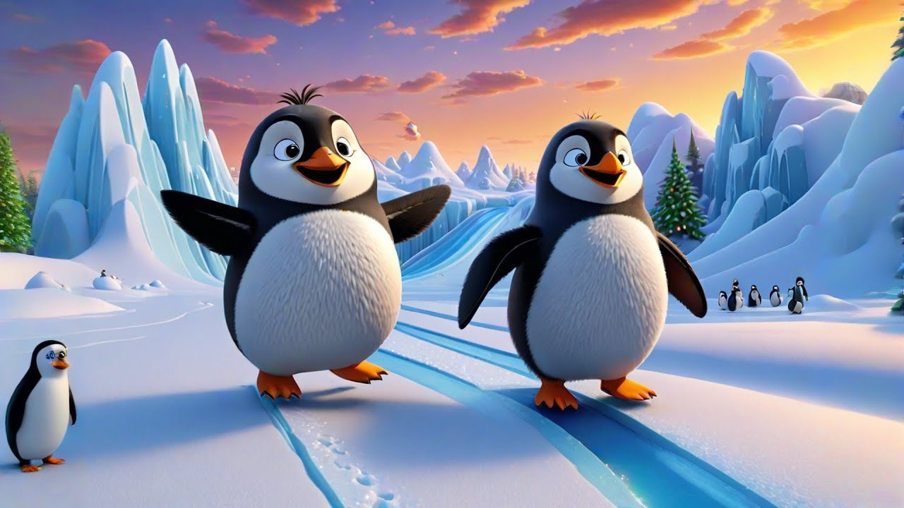 Five Silly Penguins Slide on Ice | Fun Winter Song for Kids | Nursery ...