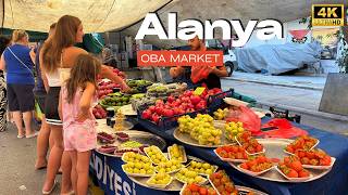 Alanya Oba Market Prices 2025 | Local Turkish Farmer Bazaar Walk Tour | October 2025 [4K HD\/60 fps]