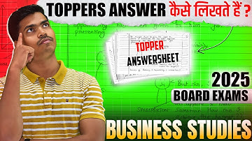 CBSE TOPPERS Answers sheet | Tips to score 80/80 in Class 12 Business studies Board exam 2025