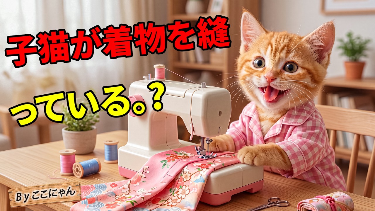 【感動】ここにゃん、憧れの着物のために裁縫工場へ…初給料で起きた奇跡がすごい👘✨😳