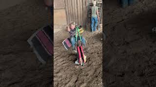 Prorodeo Rider Helping a Boy With His Form on a Custom Practice Machine
