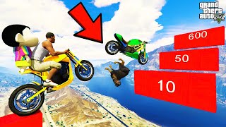 FRANKLIN TRIED THE IMPOSSIBLE SKY RAMP JUMP CHALLENGE BY CARS BIKES TRUCKS GTA 5 | SHINCHAN and CHOP