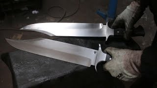 Forging a Bowie knife set, part 2, making the handles.
