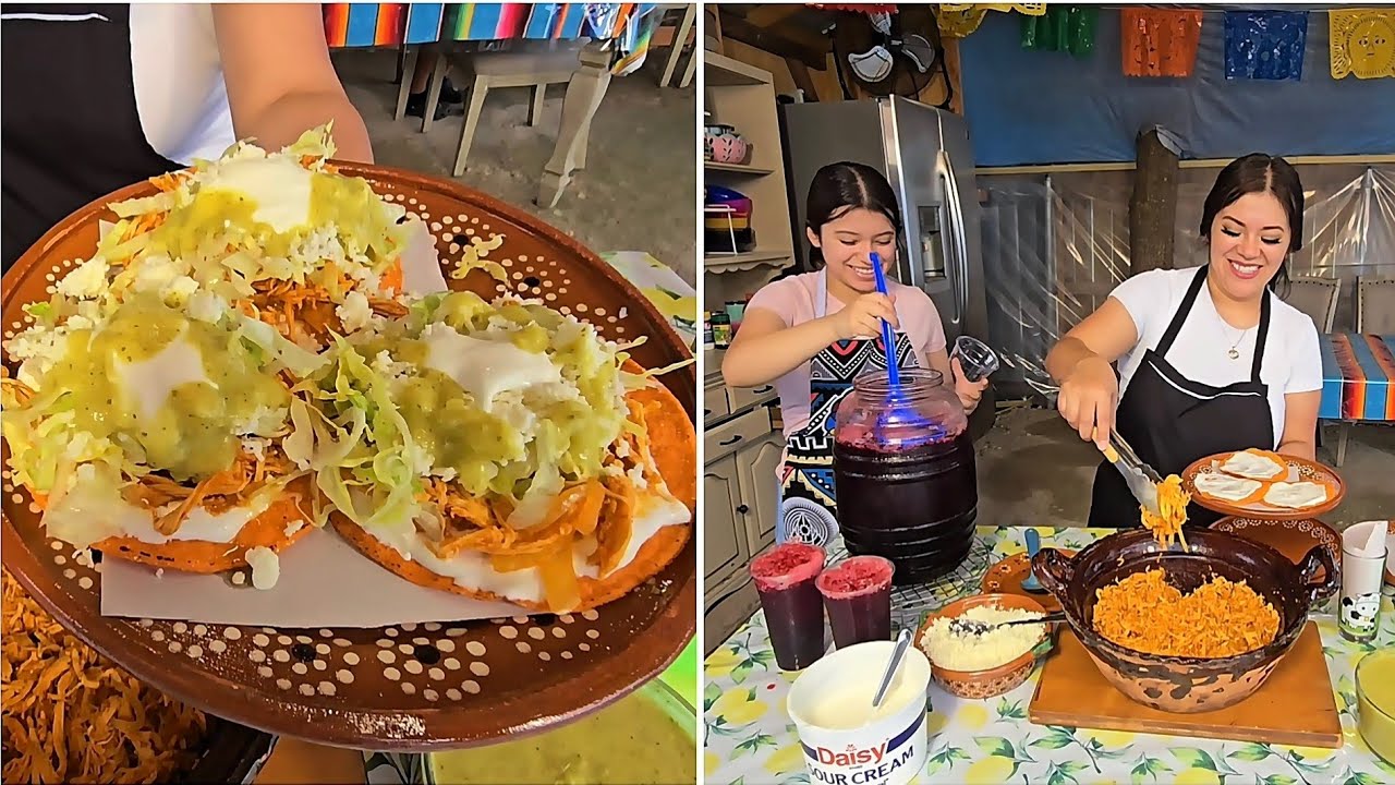 Tostadas de Tinga de Pollo 🌮🔥 | Receta Mexicana Fácil y Rápida 🇲🇽 + Deliciosa Agua Fresca 🥤😋