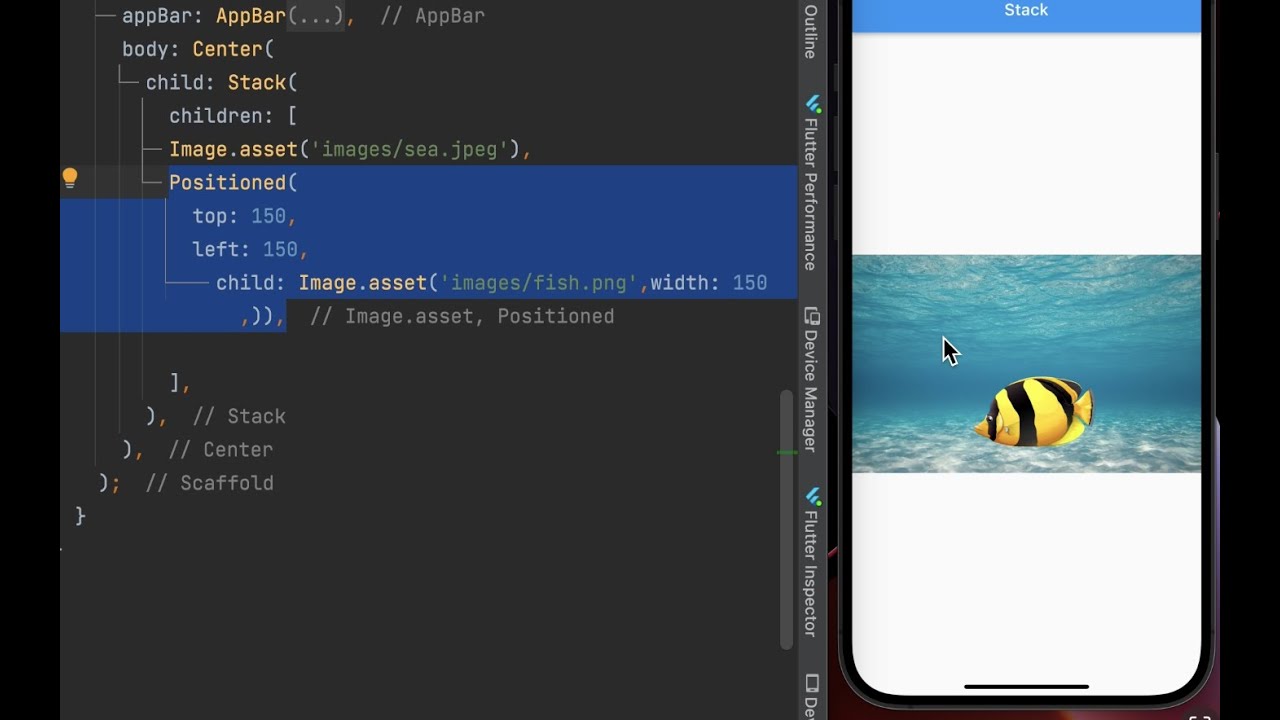 stack in flutter - YouTube