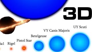 Black holes Vs Stars Size comparison 3D
