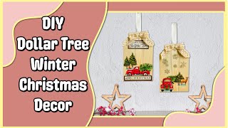 DIY Wood Neutral Christmas Winter Wall Decor | Christmas Crafts Ideas 2022 | Easy Dollar Tree DIY