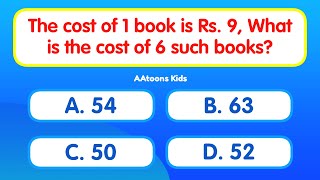 Quiz Time | Mental maths Quiz for Kids | Maths Trivia for Kids | Solve maths Quiz | @AAtoonsKids screenshot 4