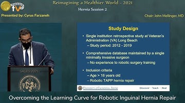 Overcoming the Learning Curve for Robotic Inguinal Hernia Repair