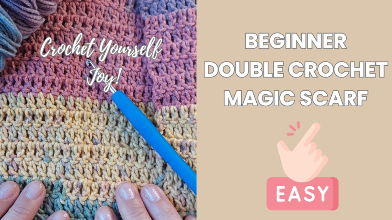 Beginner DC Magic Scarf 🧶 | Easy Double Crochet for Calm & Relaxing Practice ✨