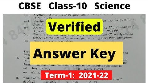 Class 10  Science Answer Key | Term 1 | 2021-22