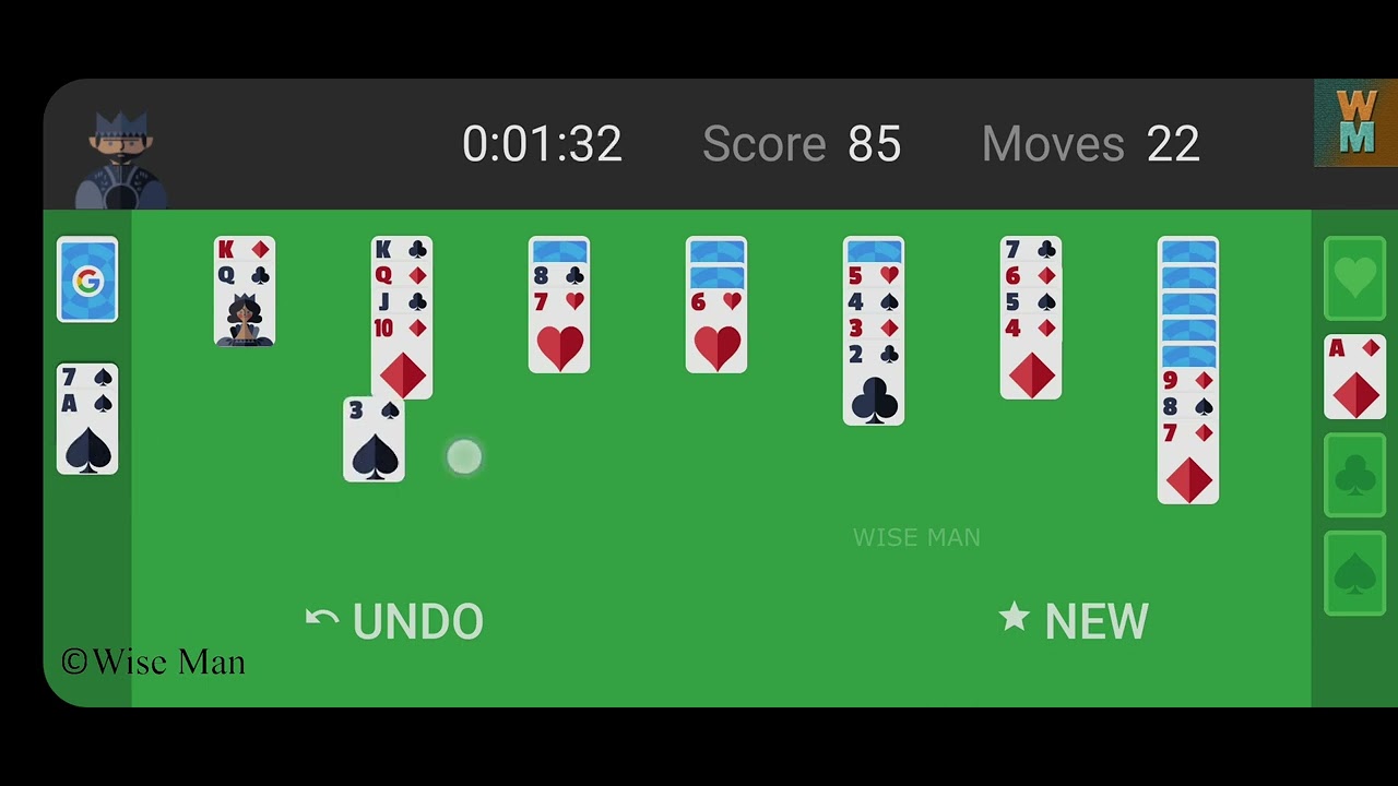 Google Solitaire Hard Winning Game 