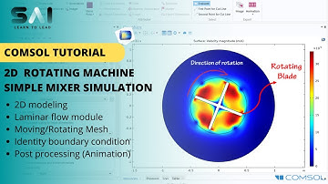COMSOL Tutorial 13 | 2D Rotating machinery simulation | Simple mixer numerical modeling using COMSOL