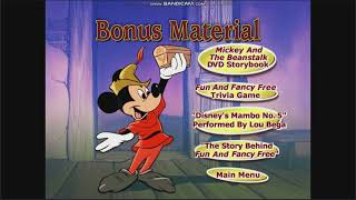 Fun and Fancy Free (1947) 2000 DVD Menu Walkthrough