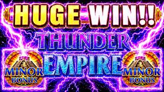 ⚡HUGE WIN!⚡ OVER 500X MY BET in THUNDER EMPIRE KING SAMURAI SLOT at THE PEPPERMILL Casino! screenshot 2