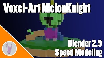 Modeling my MelonKnight Character in Voxel Art | Timelapse | Blender 2.9