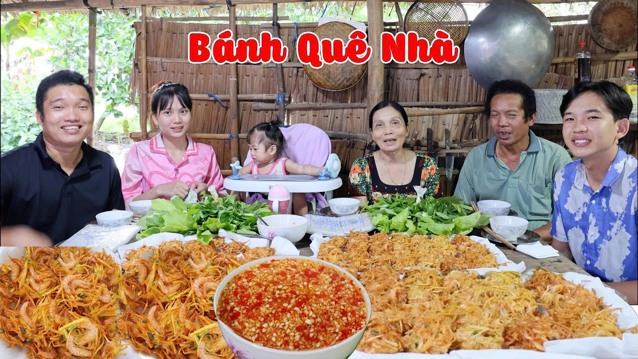 Bánh Tép Ruộng Chiên Giòn RỤM RỤM Cuốn Rau Rừng Chấm Nước Mắm Tỏi Ớt | KBMQ