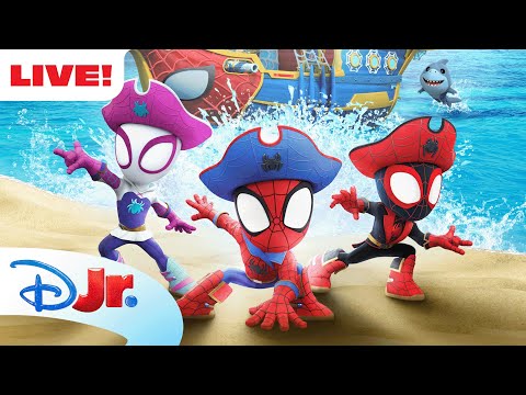 🔴 LIVE! 24 HOURS Marvel's Spidey and His Amazing Friends w/ NEW Pirate Adventures!⚓️ | @disneyjr
