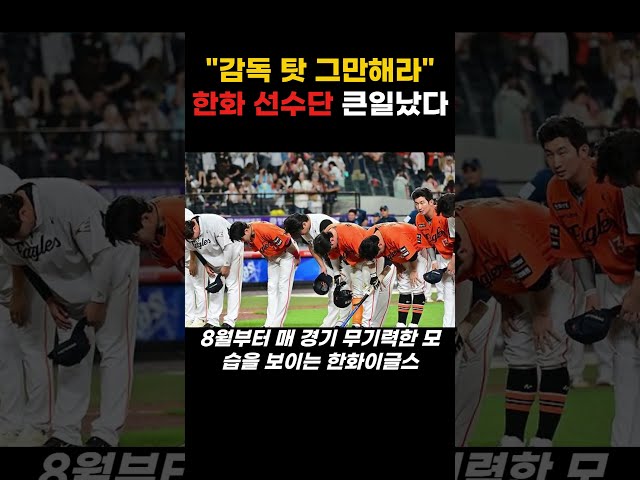 "감독 탓 그만해라" 한화 선수단 충격 근황 실화에요?