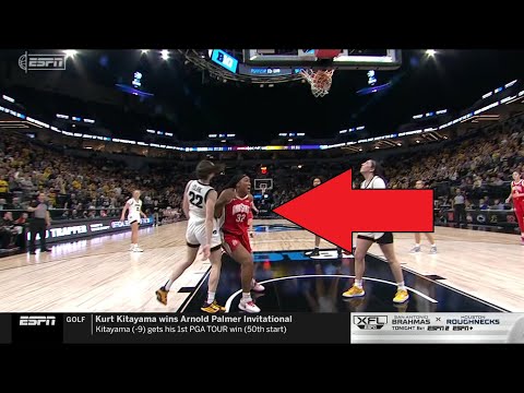Caitlin Clark Shoved Down By Mcmahon, Technical Called | Big 10 Tournament Final, 7 Iowa Vs 14 Osu