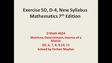 Exercise 5d, Q5, 6, 7, 8, 9, 10, 11, D 4, New Syllabus Mathematics 7th Edition, D Math 4024