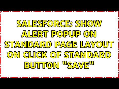 Salesforce: Show alert popup on standard page layout on click of standard button "Save"